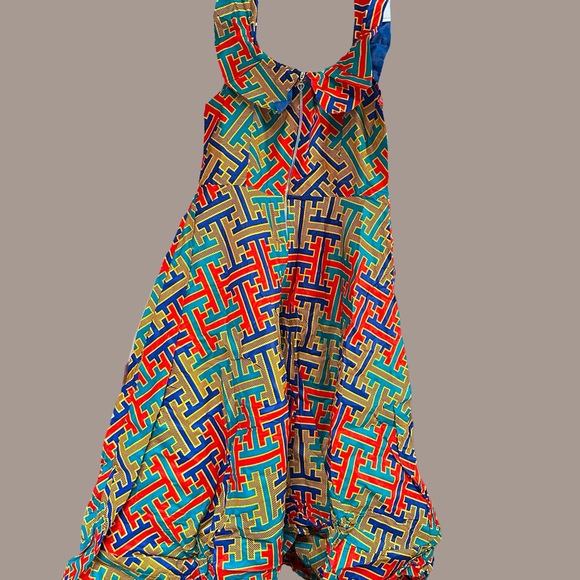 Handmade Colorful African Geometric Pattern Dress - Picture 2 of 2